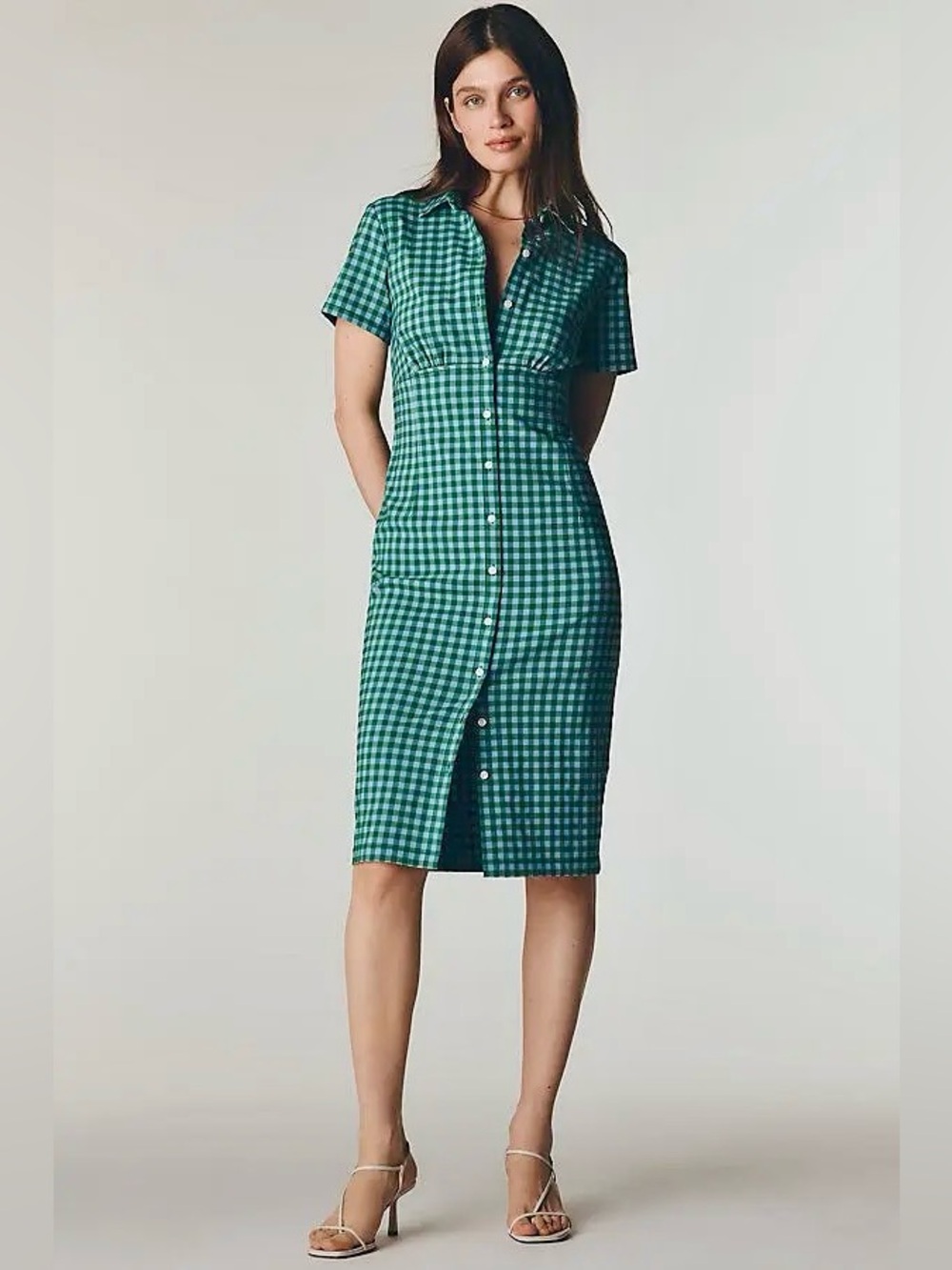 Anthropologie Gingham midi Dress - size Large (L)